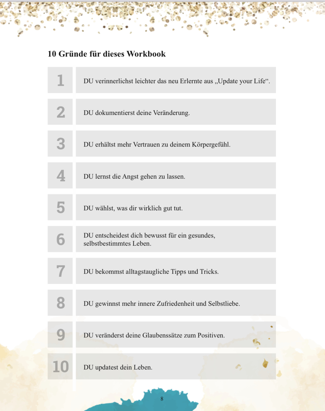 Update your Life - Workbook: Mit über 62 alltagstauglichen Übungen & einem 12-Monatstagebuch. Dein Weg für mehr Gesundheit, Energie, Reflexion, Selbstliebe, Vertrauen und Geborgenheit. – Bild 5